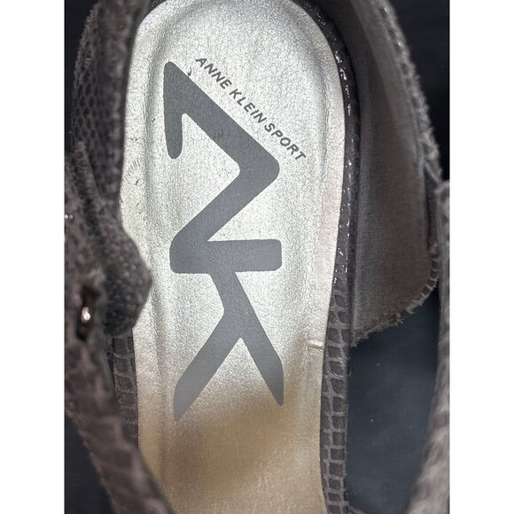 Anne Klein Sport Gray Textured Wedge Mary Jane Shoes Size 8 Pumps - Picture 4 of 10